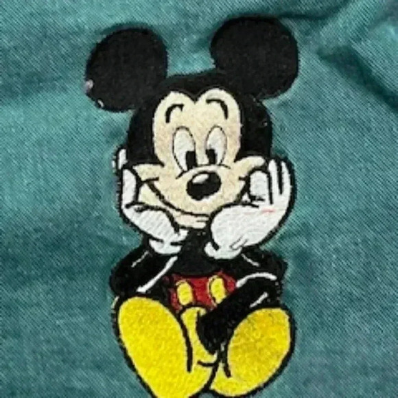 Disney Mickey Inc Turquoise Shorts‎ Girls Large embroidered Mickey Mouse Bermuda - Picture 3 of 9